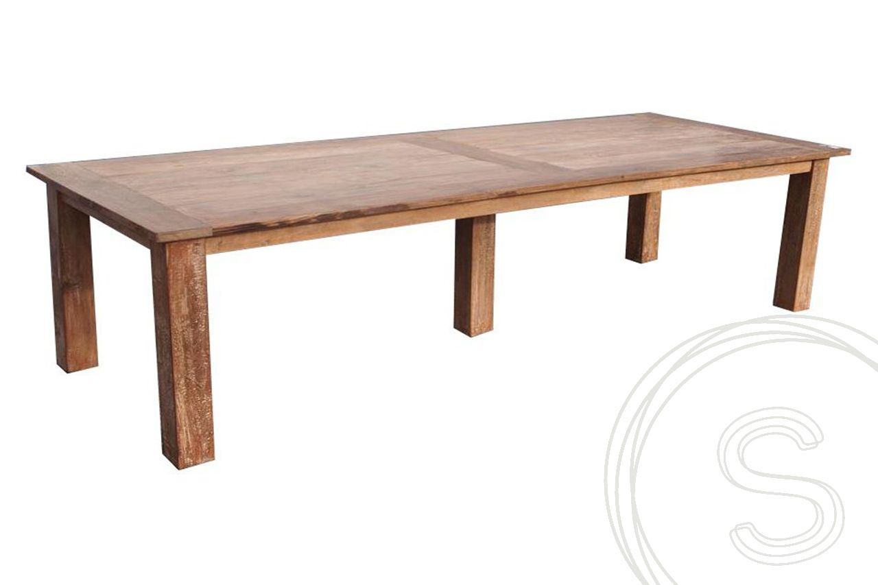 Teak tafel 320 x 120 oud hout - Souren Meubels