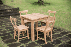 Teak Tisch 80x80 + 4 Stühle