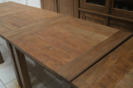 Teak tafel 90x90cm oud hout - Souren Meubels