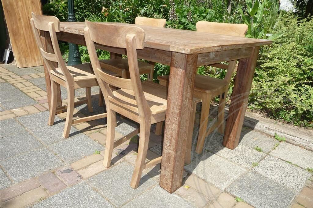Teak tafel 160 x 90 oud hout - Souren Meubels