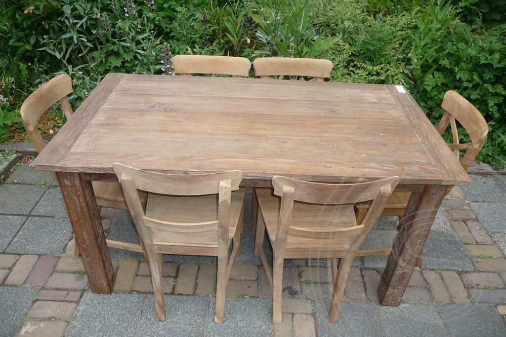 Teak tafel 160 x 90 oud hout - Souren Meubels