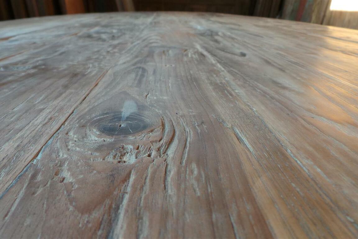 Ovale teak tafel 300x120cm oud hout - Souren Meubels