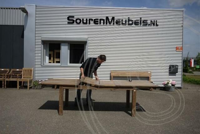 Teak tafel uitschuifbaar 200 - 250 - 300x100 cm - Souren Meubels