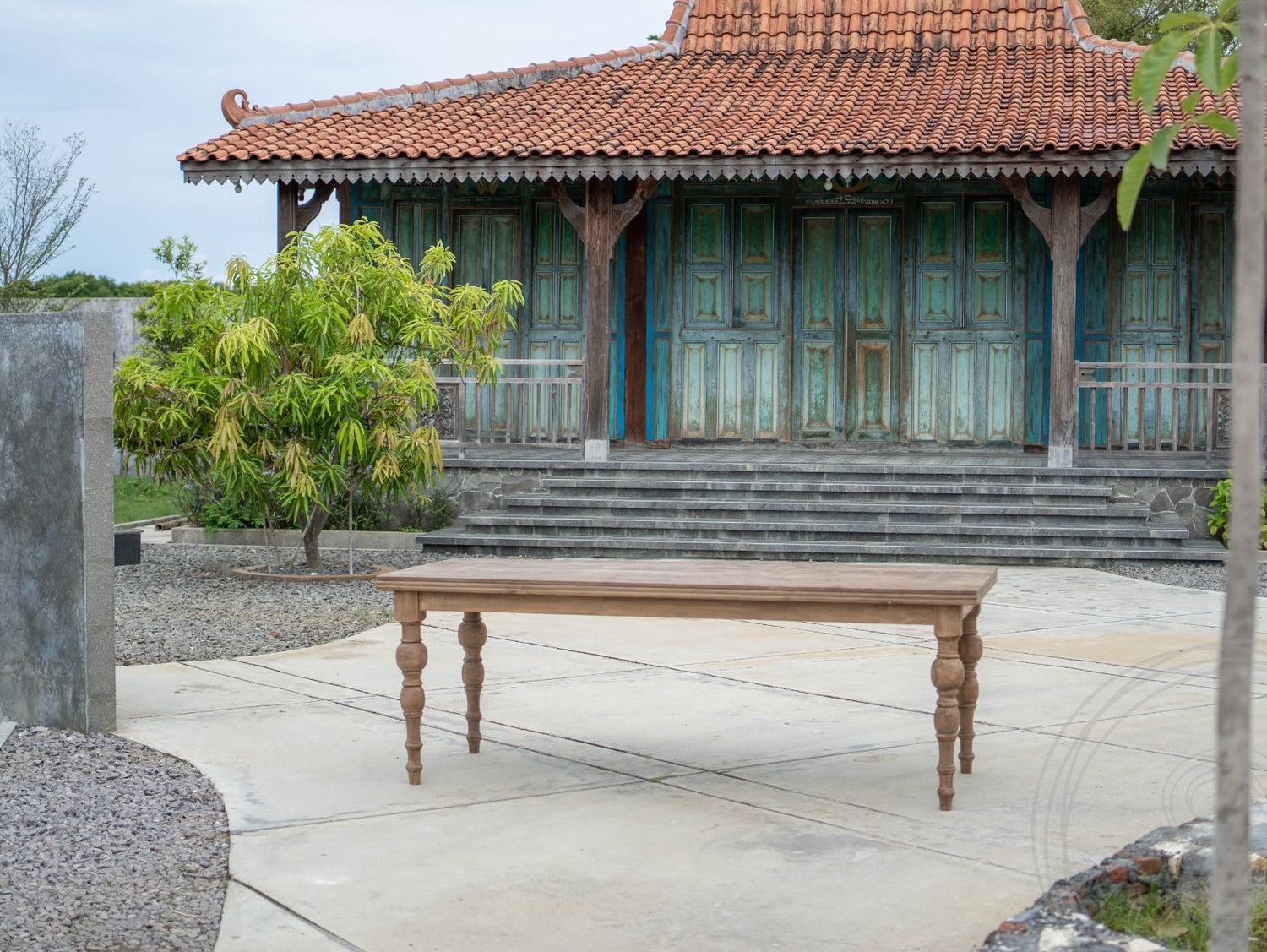 Teak Tisch Anteak 220x90cm gedrechselte Beine