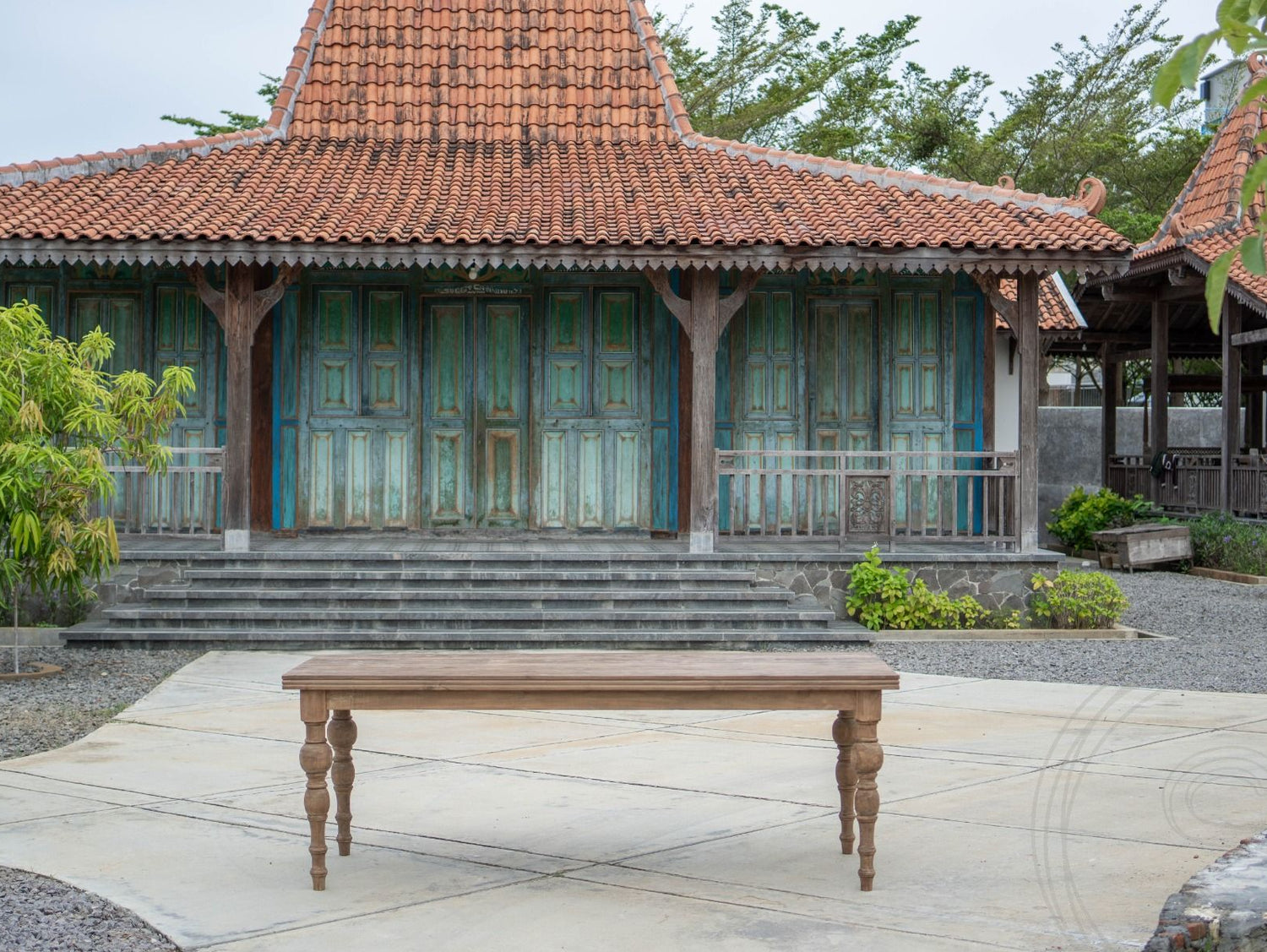 Teak Tisch Anteak 220x90cm gedrechselte Beine