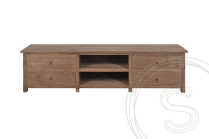 Teak tv - meubel oud hout 200cm - Souren Meubels