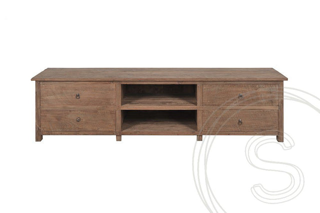 Teak tv - meubel oud hout 200cm - Souren Meubels