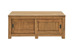 Teak tv - meubel schuifdeuren 100 x 50 x 50 - Souren Meubels