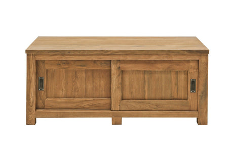 Teak tv - meubel schuifdeuren 100 x 50 x 50 - Souren Meubels