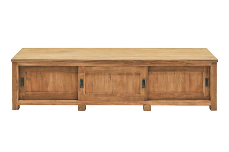 Teak tv - meubel schuifdeuren 180 x 50 x 50 - Souren Meubels