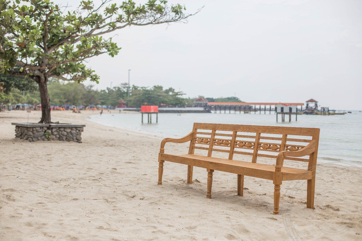 Teak vissenbank 240cm - Souren Meubels