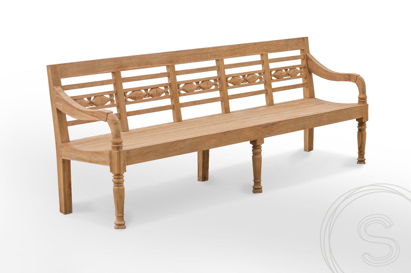 Teak vissenbank 240cm - Souren Meubels