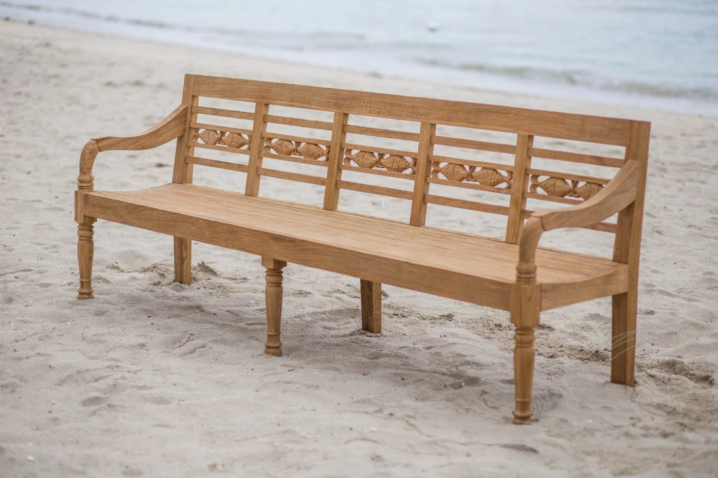 Teak vissenbank 240cm - Souren Meubels