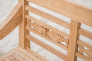 Teak Bahnhofsbank 4 Sitzer Fish