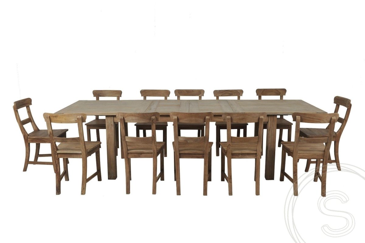 Teakholz Ausziehtisch 200 250 300x100 cm - Souren Furniture (CH)