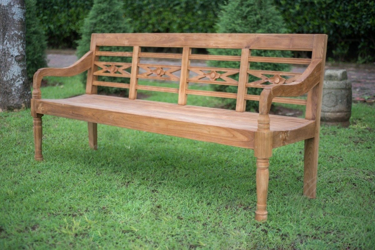 Teakholz Bahnhofsbank 4 Sitzer - Souren Furniture (CH)