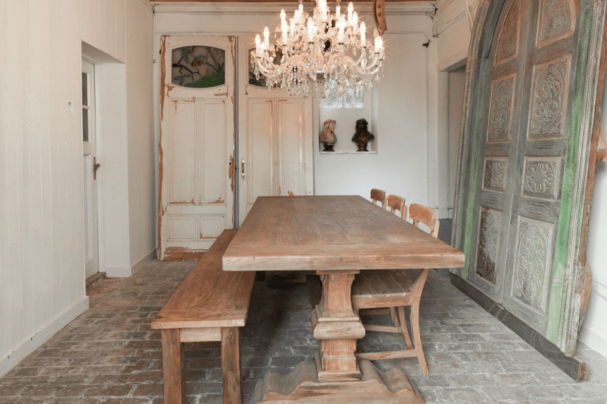 Teakholz Bank 120 cm Altholz - Souren Furniture (CH)