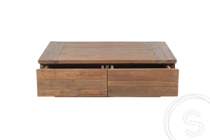 Teakholz Block Couchtisch 110x70 Altholz - Souren Furniture (CH)