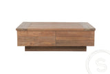 Teakholz Block Couchtisch 110x70 Altholz - Souren Furniture (CH)