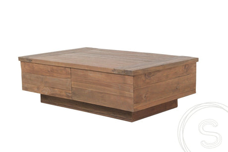 Teakholz Block Couchtisch 110x70 Altholz - Souren Furniture (CH)