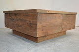 Teakholz Block Couchtisch 80x80 Altholz - Souren Furniture (CH)