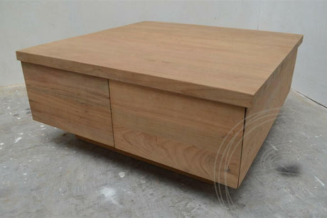 Teakholz Block Salontisch 80x80cm - Souren Furniture (CH)