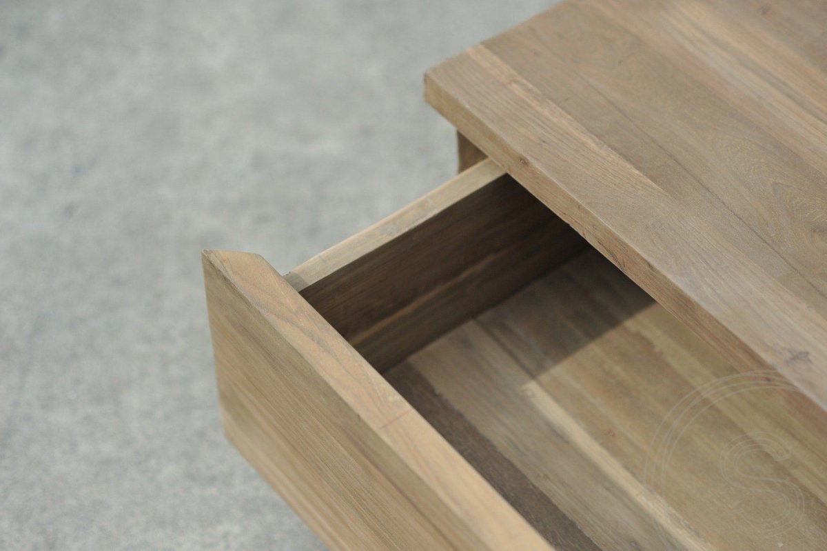 Teakholz Blok Couchtisch 110x70cm - Souren Furniture (CH)