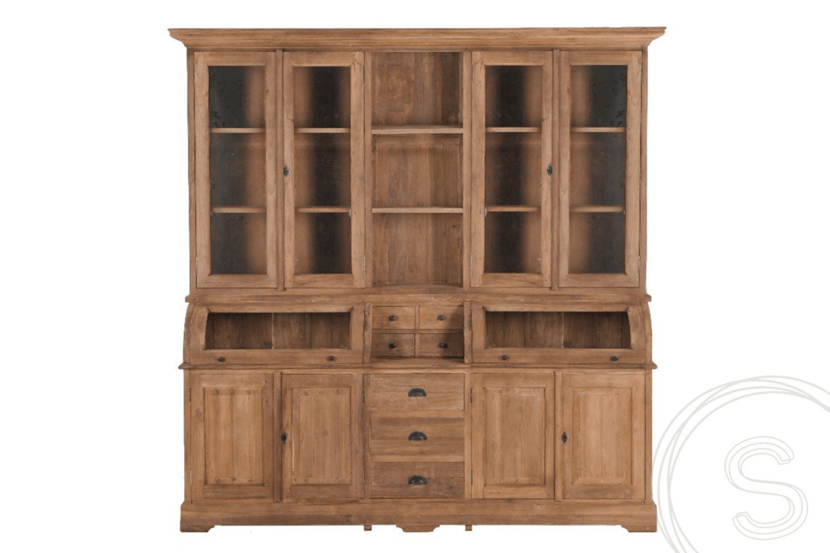 Teakholz Buffettschrank 210cm runden Klappen - Souren Furniture (CH)