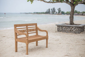 Teakholz Gartenbank Fish 2 Sitzer - Souren Furniture (CH)