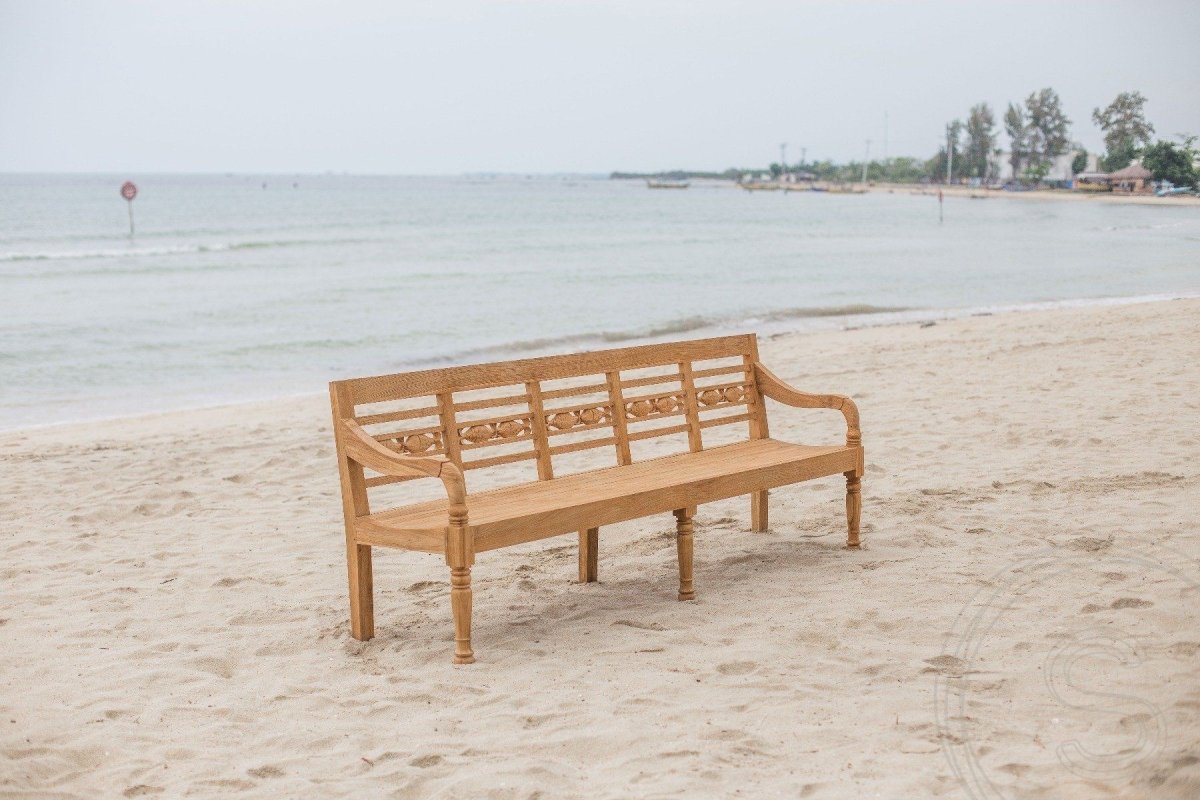 Teakholz Gartenbank Fish 240 cm - Souren Furniture (CH)