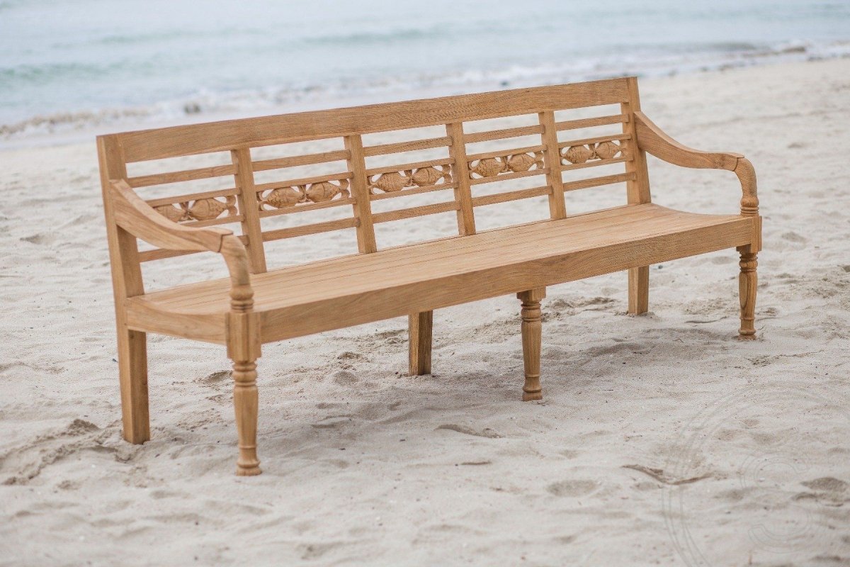 Teakholz Gartenbank Fish 240 cm - Souren Furniture (CH)