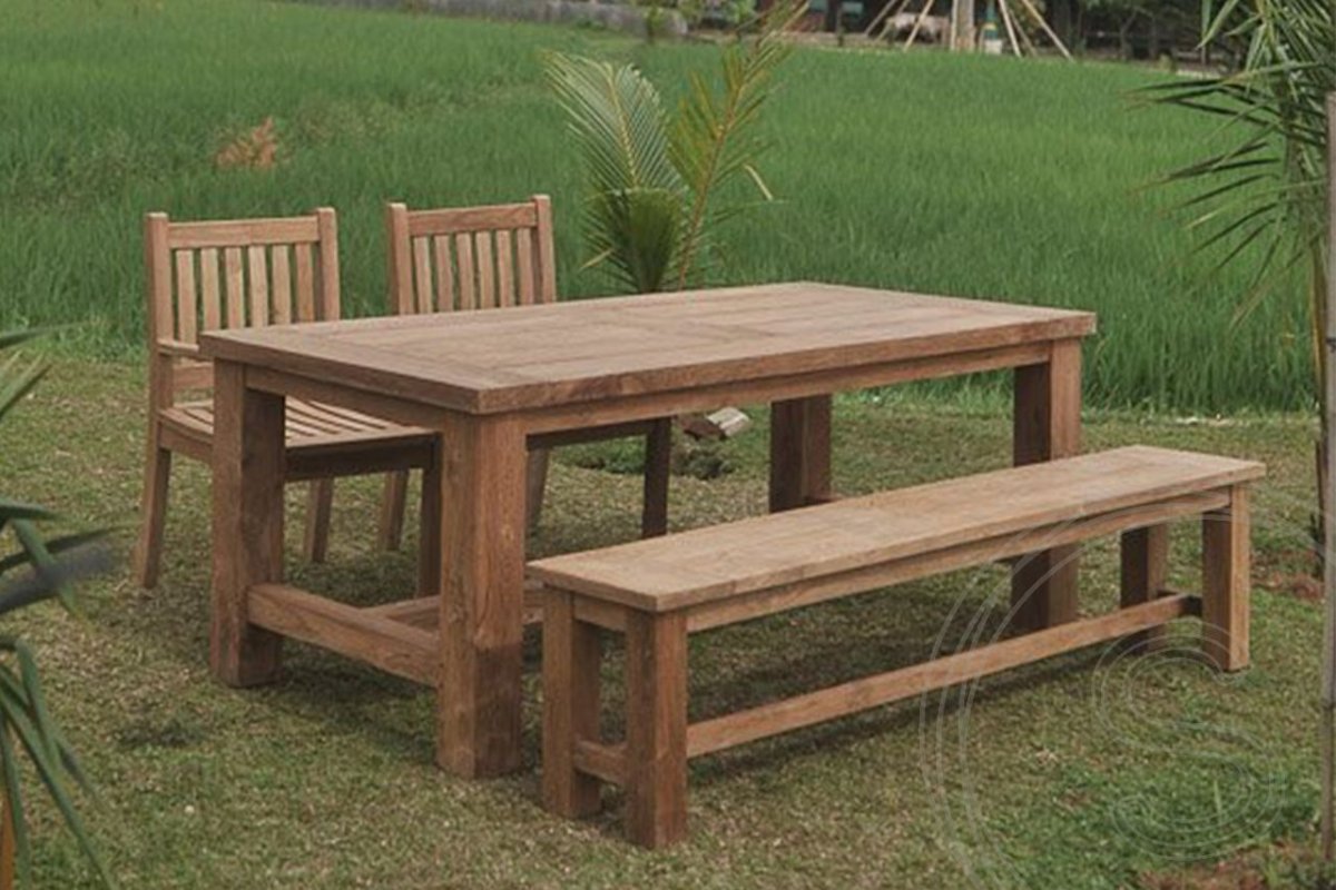 Teakholz Gartentisch 200x100 Mammut - Souren Furniture (CH)