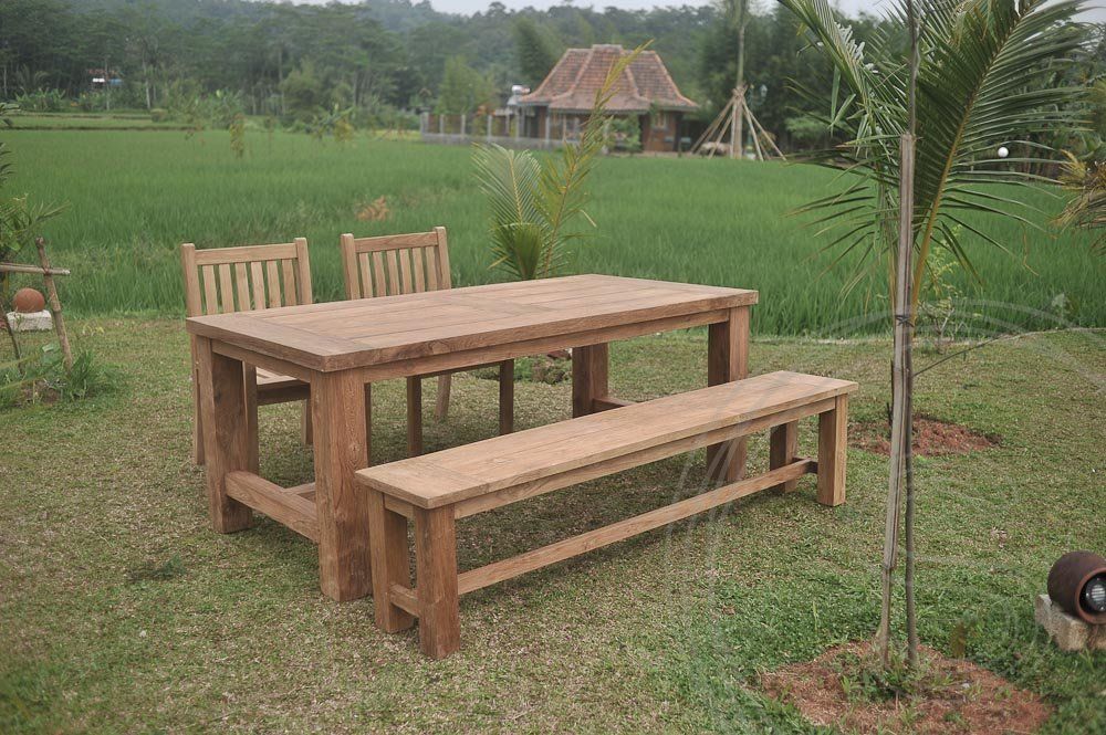 Teakholz Gartentisch 200x100 Mammut - Souren Furniture (CH)