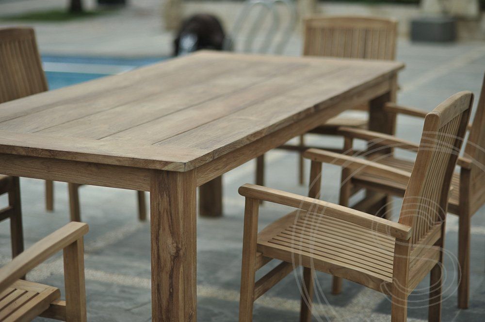 Teakholz Gartentisch 220 x 100 cm - Souren Furniture (CH)
