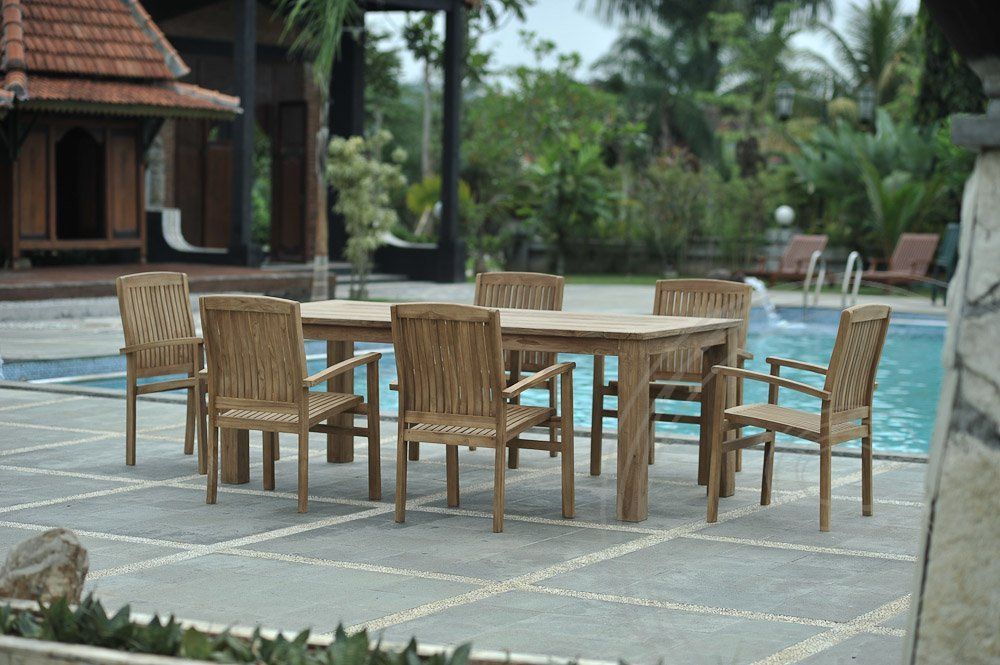Teakholz Gartentisch 220 x 100 cm - Souren Furniture (CH)