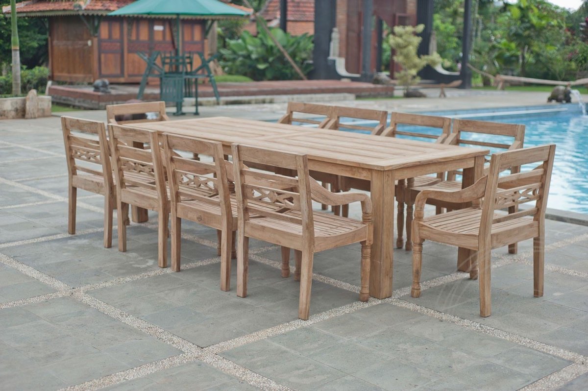 Teakholz Gartentisch 280 x 100 cm - Souren Furniture (CH)