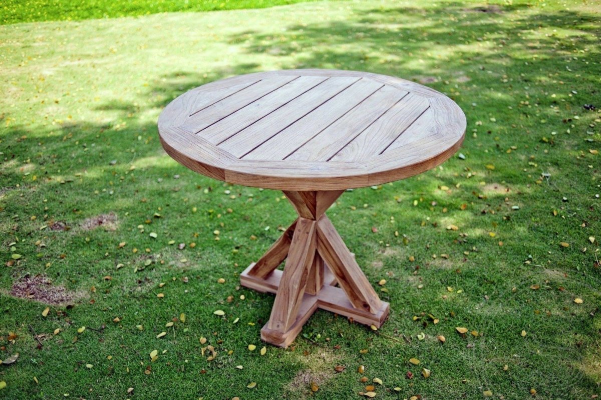 Teakholz Gartentisch rund 100 cm Cross - Souren Furniture (CH)
