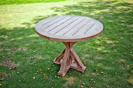 Teakholz Gartentisch rund 100 cm Cross - Souren Furniture (CH)