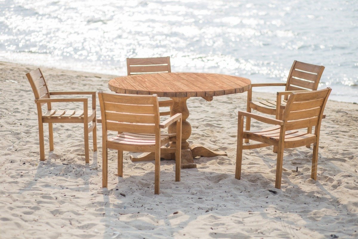 Teakholz Gartentisch rund 140 cm Classic - Souren Furniture (CH)
