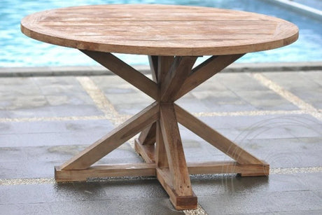 Teakholz Gartentisch rund 160 cm Cross - Souren Furniture (CH)