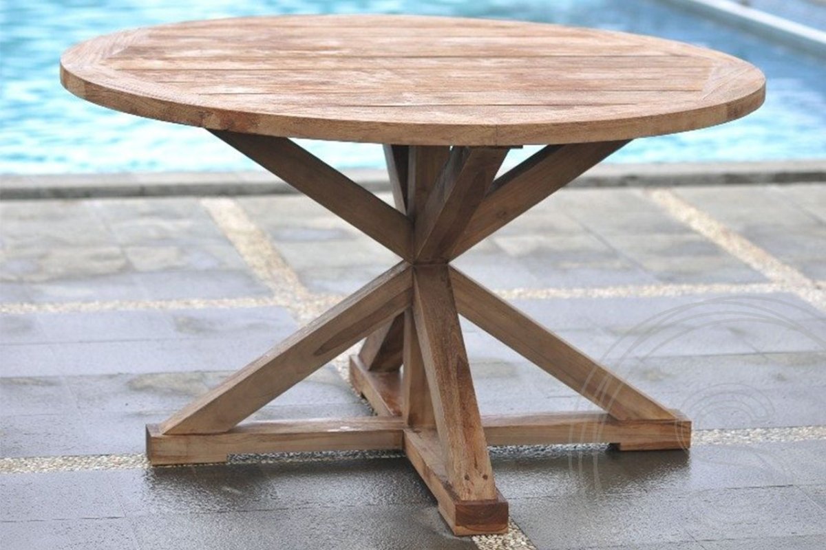 Teakholz Gartentisch rund 180 cm Cross - Souren Furniture (CH)