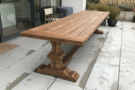 Teakholz Klostertisch Gartentisch 400 x 100 - Souren Furniture (CH)