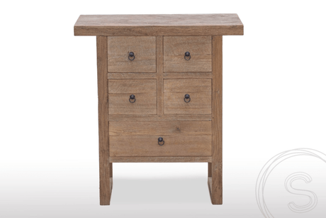 Teakholz Kommode Algarve mit 5 Schubladen - Souren Furniture (CH)