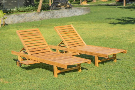 Teakholz Liegebett mit Rollen - Souren Furniture (CH)