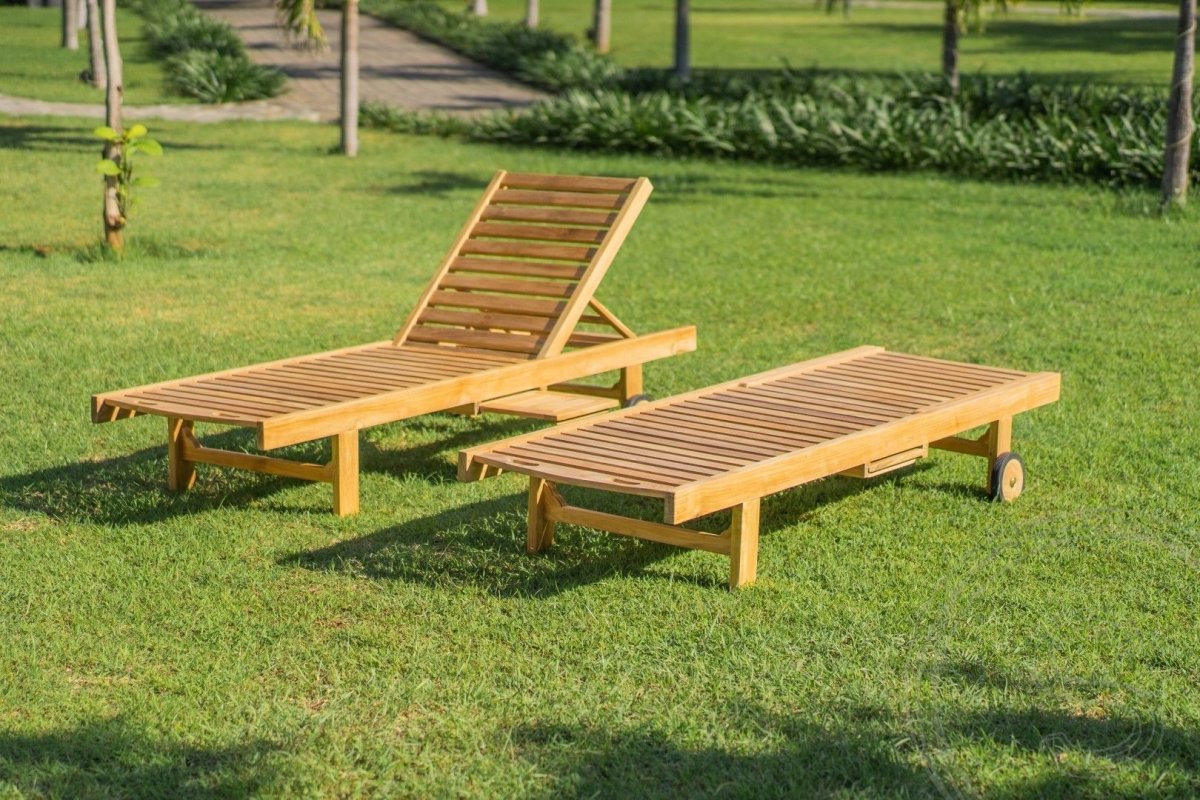 Teakholz Liegebett mit Rollen - Souren Furniture (CH)