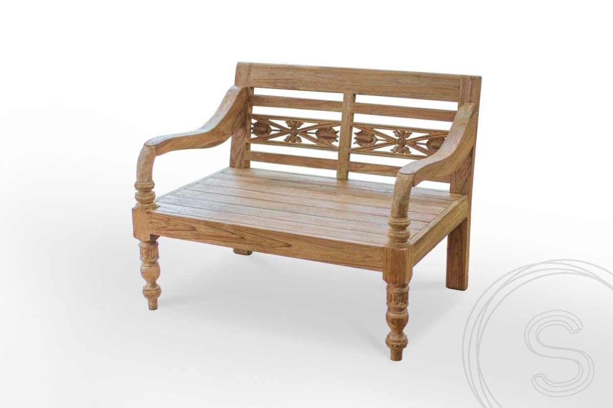 Teakholz Lounge Gartenbank 120cm XL - Souren Furniture (CH)