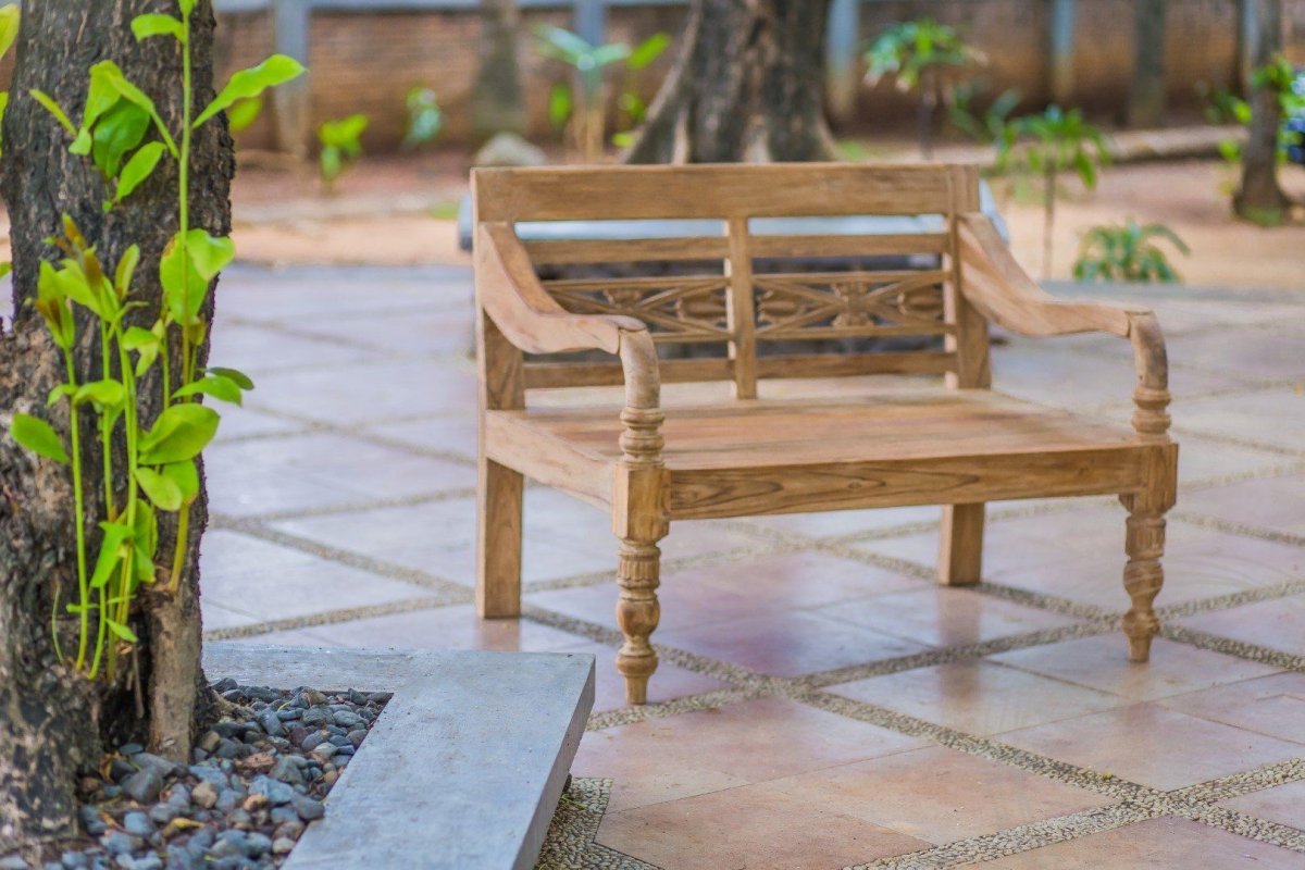 Teakholz Lounge Gartenbank 120cm XL - Souren Furniture (CH)