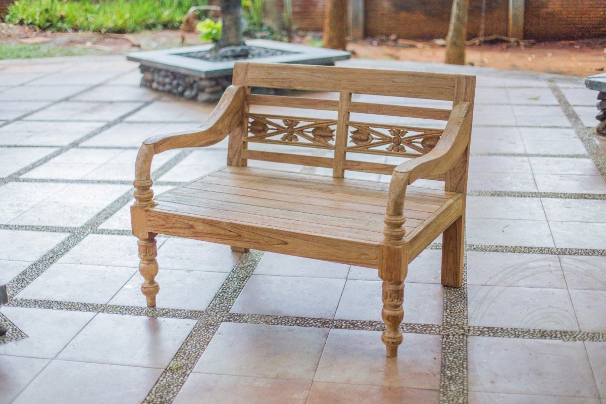 Teakholz Lounge Gartenbank 120cm XL - Souren Furniture (CH)