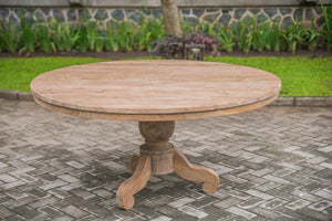 Teakholz Runder Tisch 110cm Altholz - Souren Furniture (CH)