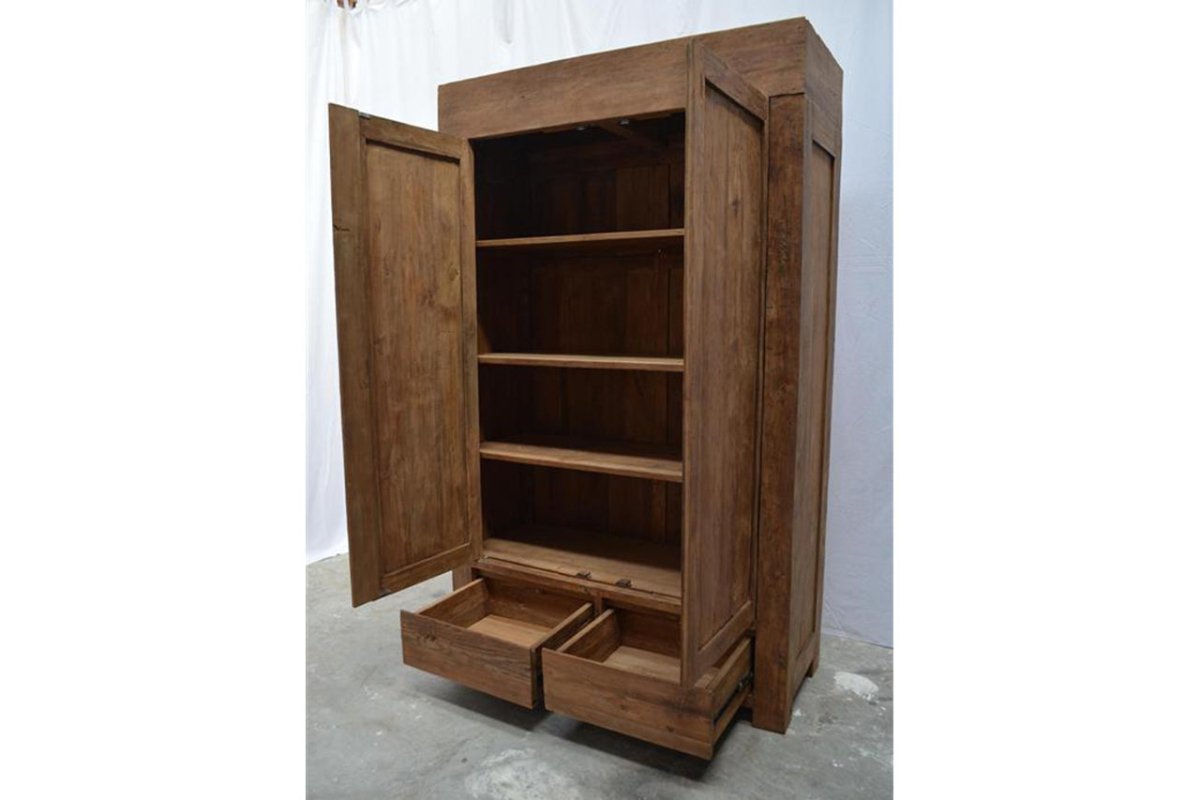 Teakholz Schrank 130 cm Altholz - Souren Furniture (CH)